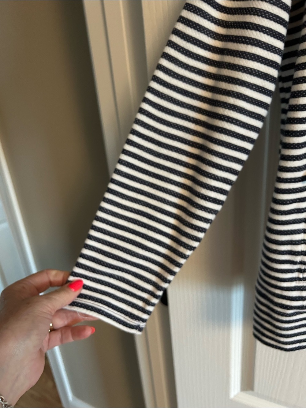 Talbots Black and White Striped Cowl Neck Sweater - Picture 4 of 5